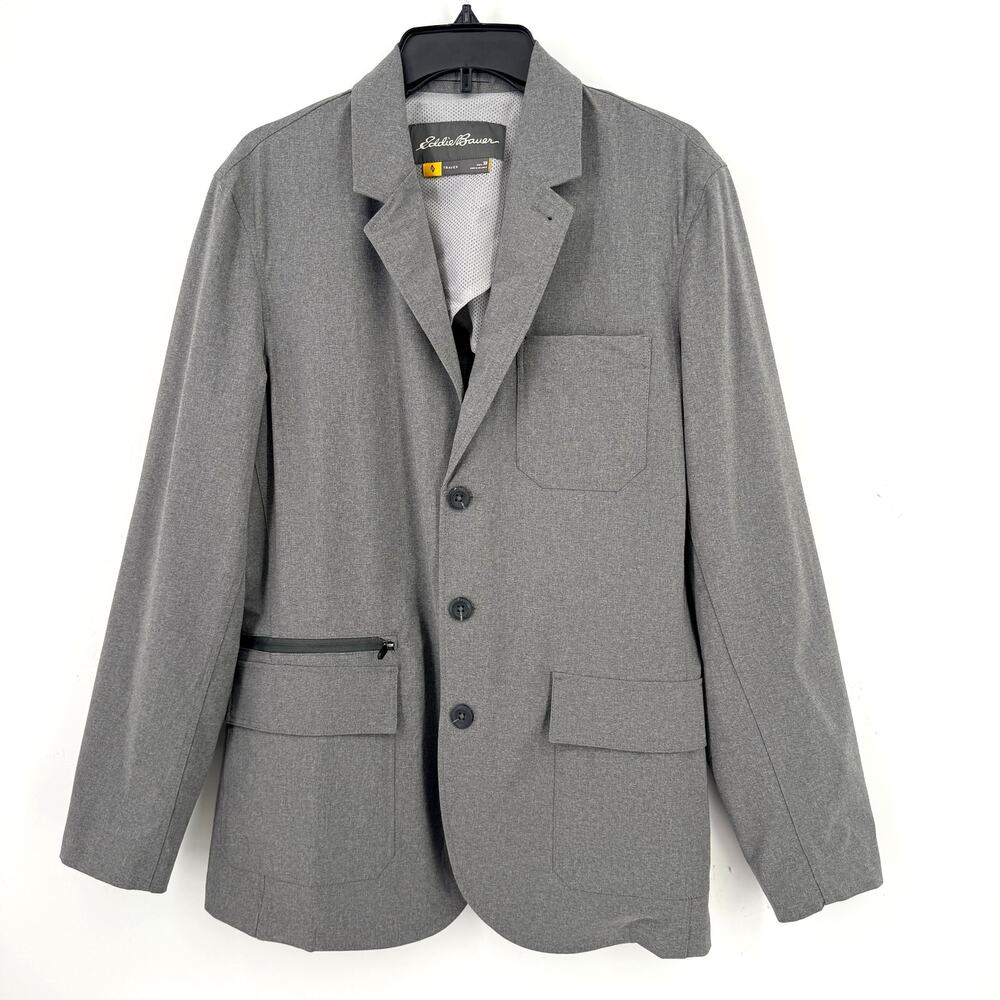 Eddie Bauer Travex Voyager Blazer Mens Suze 38 Gray Stretch Jacket